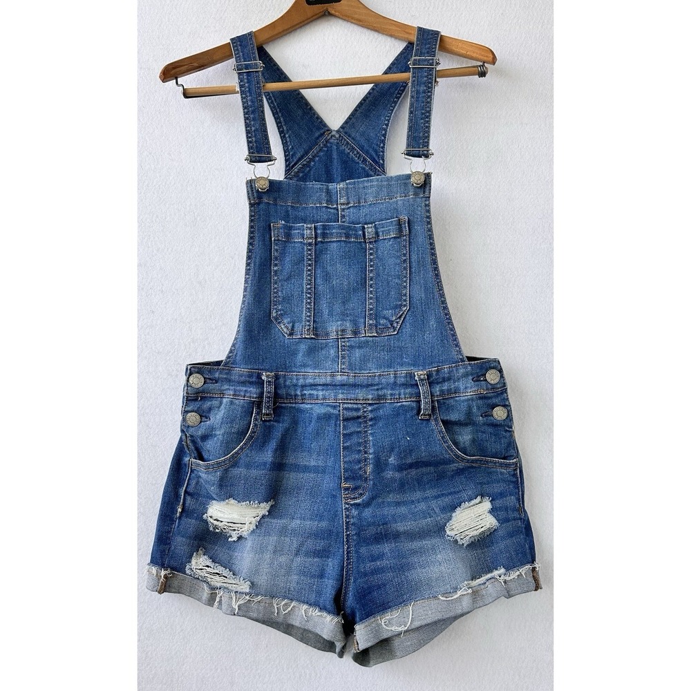 PacSun Shortalls Denim Bib Bohemian y2k Women's 28 Small Country Chic